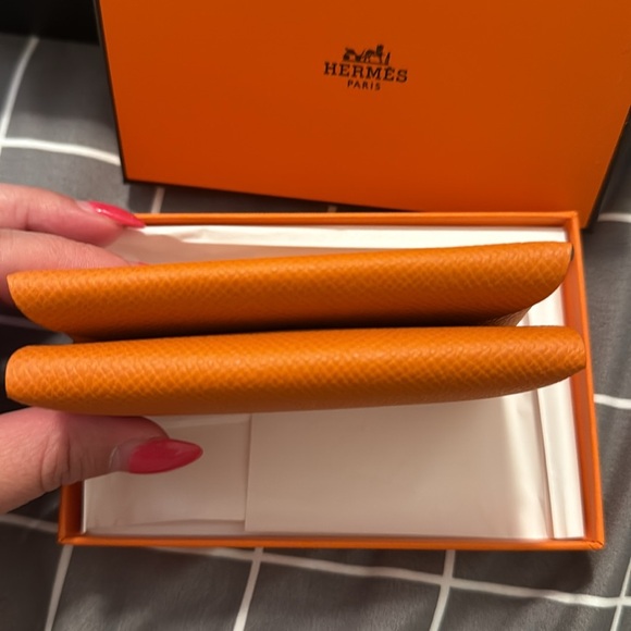 Authentic Hermes Calvi Duo Compact card holder